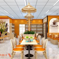 Thiết kế quán cafe chị Hằng phong cách Nhật - Hàn ấn tượng 